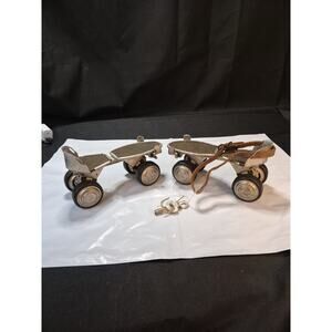Vintage Hustler Roll King Metal Adjustable Roller Skates With Key Tool Clean..